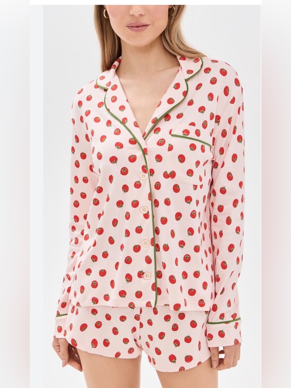 Serra Medium Silky Pajama Set –Strawberry pastels - Picture 1 of 13